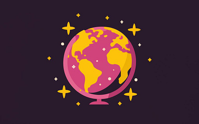 Earth globe illustration graphic design illustrations logo