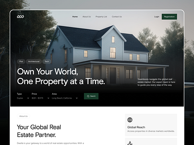 Real Estate Property Finder Website Design | Orbix Studio apartment architecture building corporate website home booking home page landing page luxury villa online booking orbix studio properties property finder real estate residential complex ui ui design ux ux design web design website