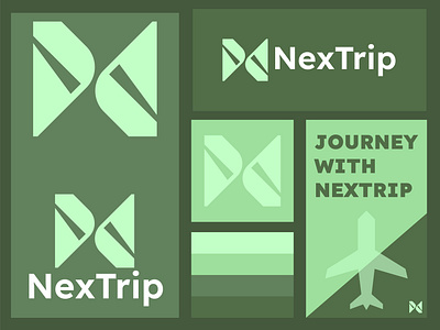 NexTrip Traveling, Journey, Tour, tourism Logo aeroplane brand identity branding creative logo journey logo logo branding logo design logo maker plane sea summer tourism tours traveling vacation vector logo wave