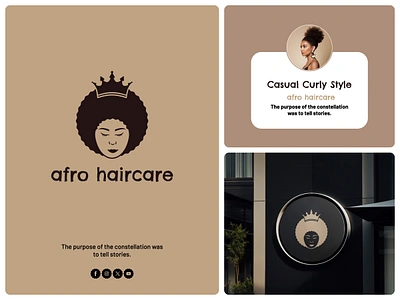 Afro Hair Care: Regal Logo Celebrating Afro Beauty brand identity branding design designs flat graphic graphic design icon illustration logo logo design logoinspiration logomaker logomark logos logotype mascot minimal minimalist unique