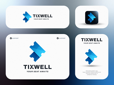 TIXWELL Logo Design app icon best logo branding colorful creative fly logo gradient icon logo logo design logo designer logo trend logotype minimalist modern logo simple logo ticket logo ticket logo idea travel travel logo