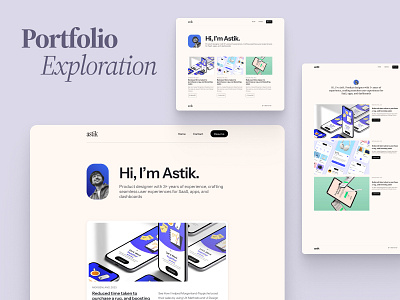 Portfolio Website Explorations ui ui designs uidesign webdesign