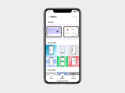 Daily UI Challenge # 58 - Gallery View android branding daily challenge daily ui daily ui challenge 58 design figma figma design gallery view illustration iphone ui uiux