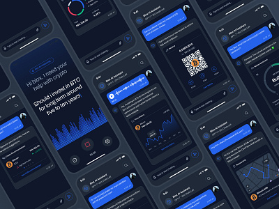 blockfy: AI Crypto Investing App - Smart Assistant UIUX ai crypto assistant blockchain app blue clean crypto assistant crypto chatbot crypto exchange app crypto investing app crypto roboadvisor crypto trading app crypto trend ui crypto ui kit crypto wallet app figma ui kit finance app finance ui kit minimal modern soft web3 mobile app