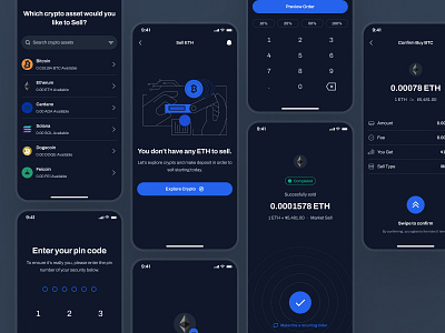 blockfy: AI Crypto Investing & Trading App - Transaction UIUX ai crypto assistant blockchain app blue clean crypto exchange app crypto investing app crypto roboadvisor crypto trading app crypto transaction crypto trend ui crypto ui kit crypto wallet app figma ui kit finance app finance ui kit minimal modern soft transaction ui web3 mobile app