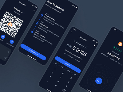 blockfy: AI Crypto Investing & Trading App - Receive Request UI ai crypto assistant blockchain app blue clean crypto investing app crypto trading app crypto transaction crypto trend ui crypto ui kit crypto wallet app deposit request figma ui kit finance app finance ui kit minimal modern request deposit soft transaction ui web3 mobile app