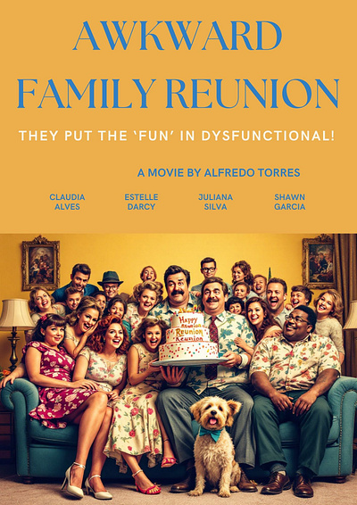 My best movie poster design service Awkward Family Reunion family humor art graphic design poster