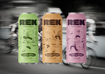 REK Energy Drinks | Label Design artwork beverage branding can character design design digital art digital drawing digital illustration drawing drink energy drink illustration illustrator label label design mascot mockup packaging design visual identity