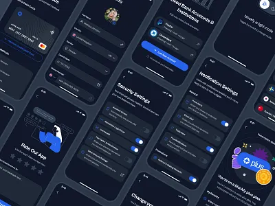 blockfy: AI Crypto Investing & Trading App - Profile Setting UI account setting ai crypto assistant blockchain app blue clean crypto investing app crypto trading app crypto ui kit crypto wallet app dark mode figma ui kit finance app finance ui kit minimal profile setting setting setting ui settings soft web3 mobile app