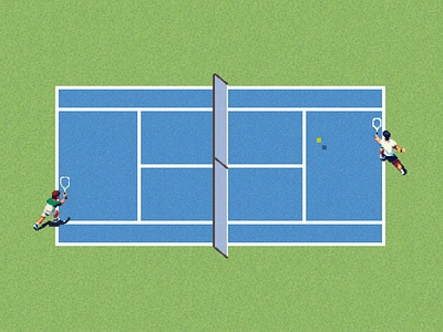 Tennis Pixel Art Illustration court graphic design illustration illustration design pixel pixel art pixels players retrodesign sports tennis tennispixelart vector