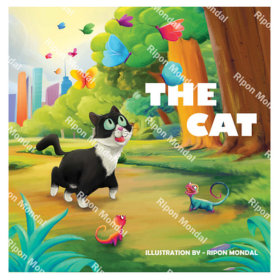 THE CAT (Children Book Illustrations) book cover book illustration children book illustration cover design illustration