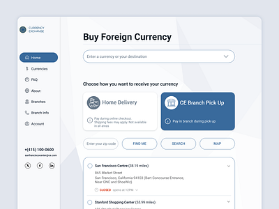 Currency Exchange Service bank currency exchange design main page uxui web