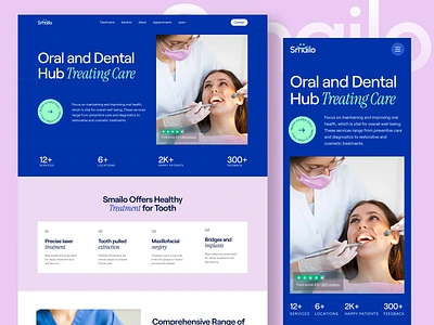 Smailo Dental Landing page animation clean design creative dental design landing page medical minimal motion graphics ui ui design uiux ux ux design web design website