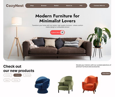 Furniture Shop Landing Page Design Concept branding ui user interface