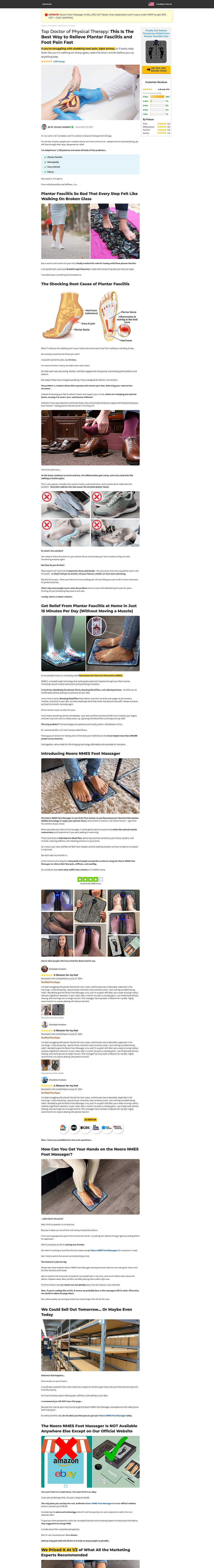 Nooro Foot Massager Advertorial Page On Gempages