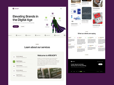 Website Design for Kreadify branding design graphic design illustration logo typography ui ux vector website