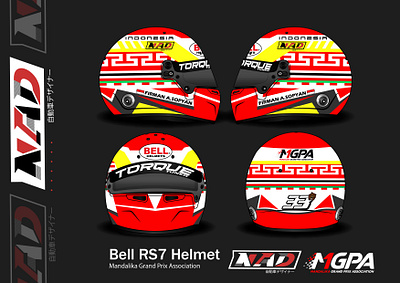 Mandalika Grand Prix Association Bell RS7 Helmet design automotive automotive art automotive illustration bell helmets bell rs7 bell rs7 carbon branding branding helmets graphic design helmet helmet design livery livery design motorsport racing rally vector wrap wrap design wrapping