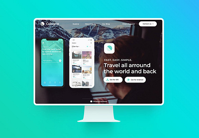 Cologne - App Landing Page Template about android app presentation features gallery ios landing template psd template responsive psd template teal color template web xd template