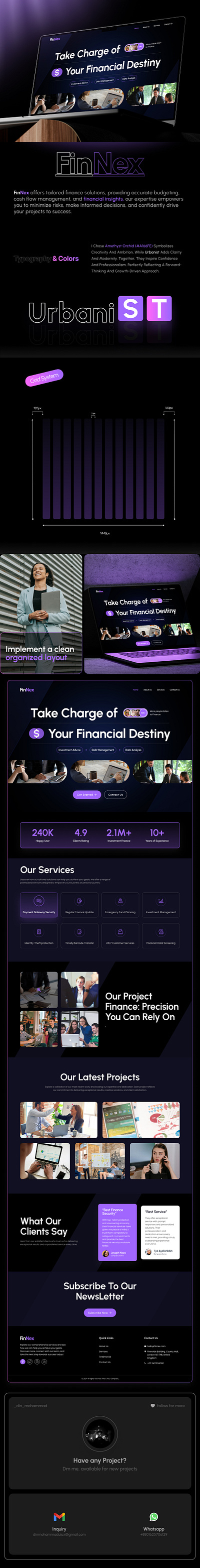 FinNex - Finance Landing Page Design | Modern Financial Solution design finance landing page finnex finance landing page fintech landing page landing page modern design modern financial solutions uiux web design website website design