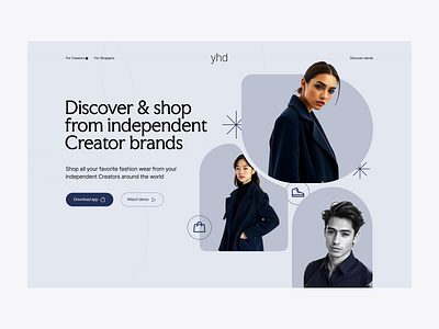 YnD landing page - hero design ui web web design