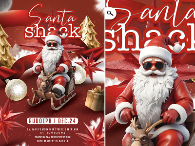 Santa Shack Christmas Party flyer mix