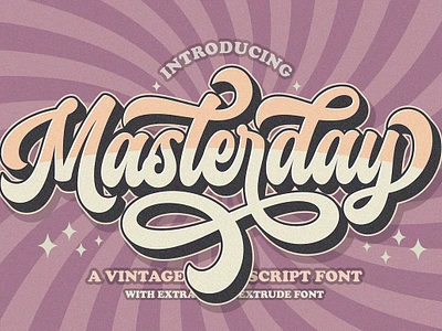 Retro Masterday Vintage Font 70s font alternate font apparel font classic font clothing font extrude font groovy font hippie font hoodie font lettering font logotype men font old font poster font retro font retro masterday vintage font shadow font signature fonts urban font vintage font