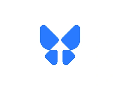 Butterfly with Arrow Logo // For Sale arrow blue logo branding butterfly butterfly logo flight fly geometric logo growth logo logo for sale minimalist logo modern logo negative space tech logo technology logo transformation logo up logo