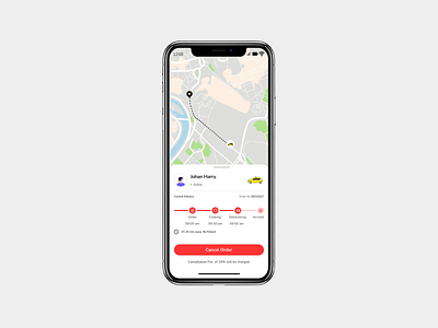 Daily UI Challenge # 62 - An Order Delivery Screen android branding daily challenge daily ui daily ui challenge 62 design figma figma design illustration iphone map oder delivery ui uiux