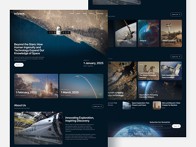 Space Expedition Website clean design desktop future homepage landing page space ui ux web web design website