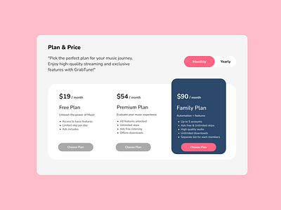 Daily UI Challenge # 65 - Plan & Pricing Screen android branding daily challenge daily ui daily ui challenge 65 design figma figma design illustration iphone plan plan price price ui uiux