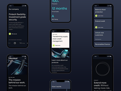 Dashboard: Comprehensive Mobile Design for Fintech Solutions advanced credit solutions business platform ui corporate app design corporate fintech design credit management ui dark mode layout digital transformation financial product ui fintech app design functional business design interactive dashboard intuitive navigation mobile interface design modular layout product showcase professional branding responsive mobile ui seamless user experience supply chain optimization user focused interface