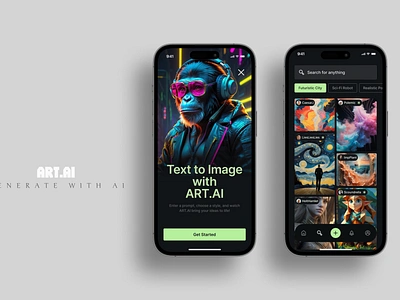 "Art AI: Transform Words into Masterpieces!" app design uiux design webdesign