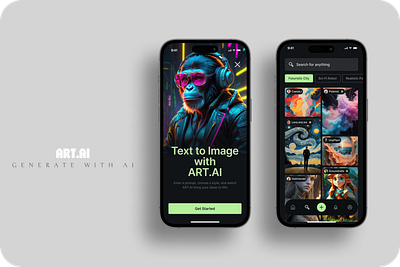 "Art AI: Transform Words into Masterpieces!" app design uiux design webdesign