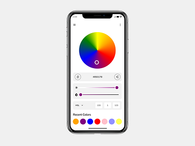 Daily UI Challenge # 70 - Color Wheel/ Color Picker android branding color picker color wheel daily challenge daily ui daily ui challenge 70 design figma figma design illustration iphone purple ui uiux