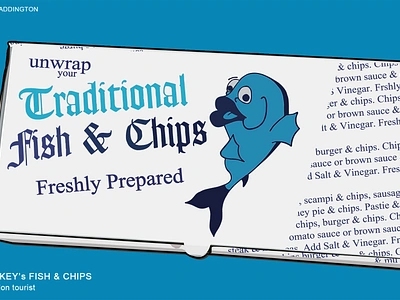 Fish & Chips Box chips cod englandfood fishandchips fishillust food foodbox graphic design illustration london londonstreetfood lunch mickeysfishandchips