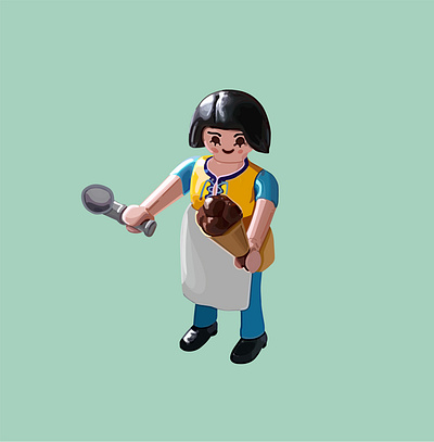 Ice cream shop girl chocoicecreamcone chocolate graphic design icecreamgirl icecreamshop illustration playmobil