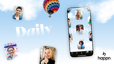 Daily - At 8am, everyday, you selection of hand-picked profiles app clouds dating happn motion sky ui ux