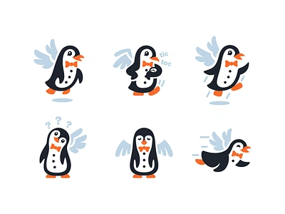 Flying Penguin bird character creative cute flat flying penguin fun logo logo design mascot penguin playful simple sweet wings