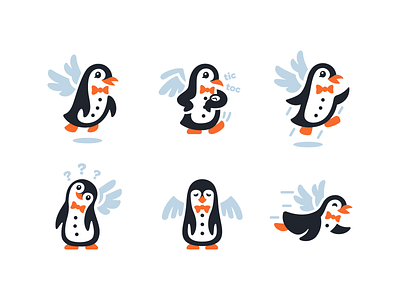 Flying Penguin bird character creative cute flat flying penguin fun logo logo design mascot penguin playful simple sweet wings