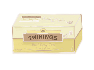 Yellow tea box blacktea earlgreytea graphic design illustration packageillust teabox teaboxillust teaillusst twinings