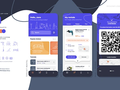 Toolkit Rental App Concept branding concept creative design designapp example homepage illustration interface listapp mobileapp payment rental showcase toolkit ui uidesign uiux ux uxdesign