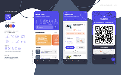 Toolkit Rental App Concept branding concept creative design designapp example homepage illustration interface listapp mobileapp payment rental showcase toolkit ui uidesign uiux ux uxdesign