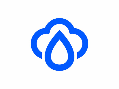 Droplet and Cloud Logo cloud droplet icon logo minimalist sky water waterdrop