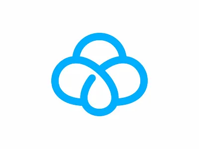 Cloud Droplet Line Logo blue cloud icon logo mark sky symbol