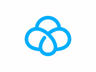 Cloud Droplet Line Logo blue cloud icon logo mark sky symbol