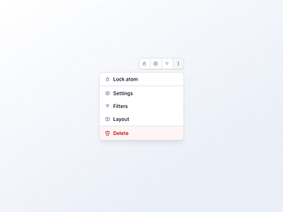 Quick atom options menu actions clean filters menu options product simple ui