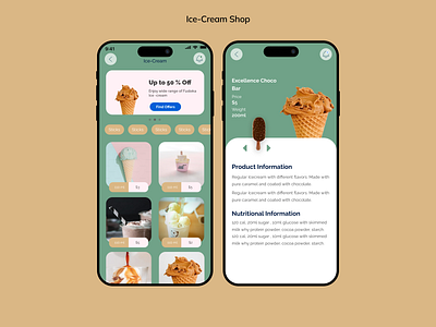 Ice-cream Shop app graphic design ice cream shop mobile app design ui ux