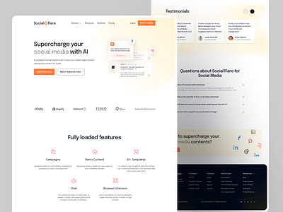 AI Website UI - Social Media Management ai ai content creation ai landing page ai tools ai website analytics b2b clean crm minimal product design social media social media management ui ux web design