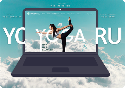 YOGA GURU | Yoga coaching website branding logo ui