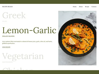 Recipe hero design ui webdesign